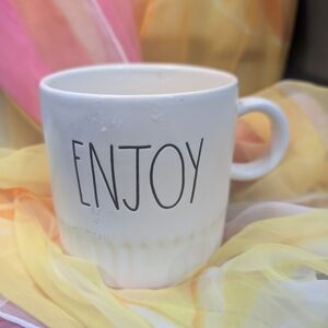 Rae Dunn White 'ENJOY' Mug Farmhouse Style